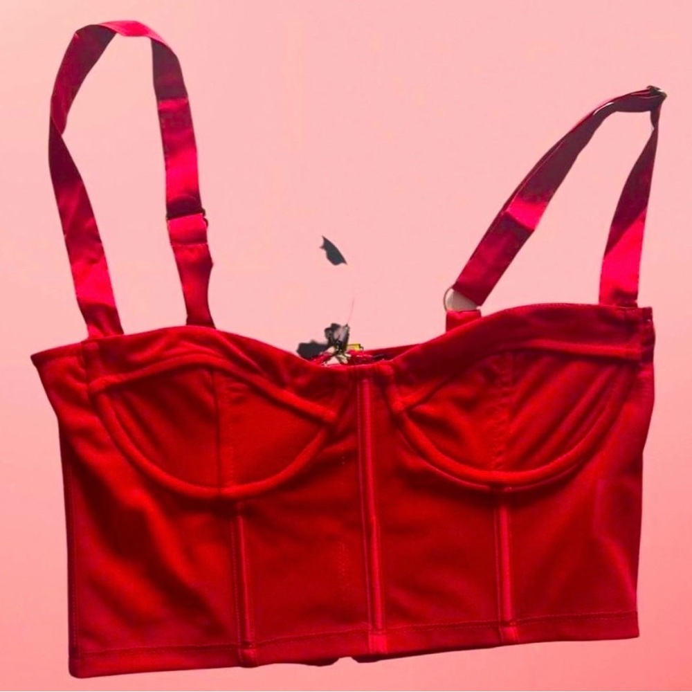 White Fox Boutique Red Bustier top XS